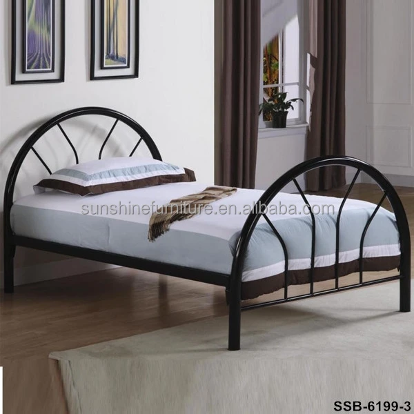 
Home Bedroom Furniture Single/Twin Size White/Black/Blue/Pink Kids Metal Bed Frame 