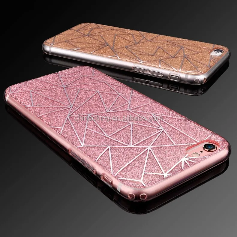 2017 Luxury Case For iPhone 6 Bling Glitter Sandstone Silicone Soft Case For iPhone 6S 7 Plus 5S SE Transparent Clear TPU Cover