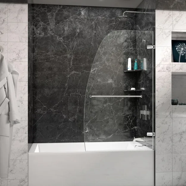 
10mm Frameless glass shower screen Hinged Tub Door 