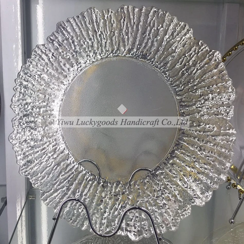 LCK030 gold rim edge wedding charger plates dish plates round shape