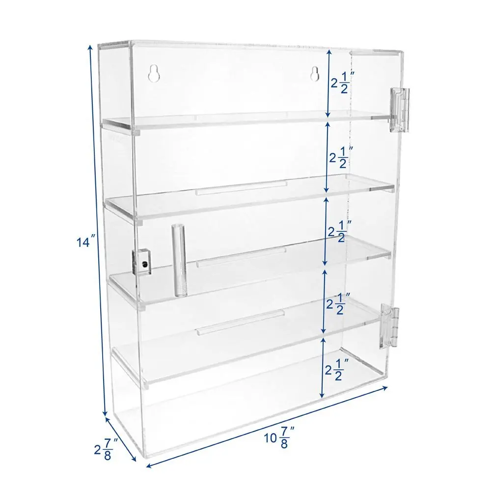 Acrylic Display Rack Case Organizer Storage Box Case Shot Glass Display Acrylic Shelf Wall Storage Containers with Dividers
