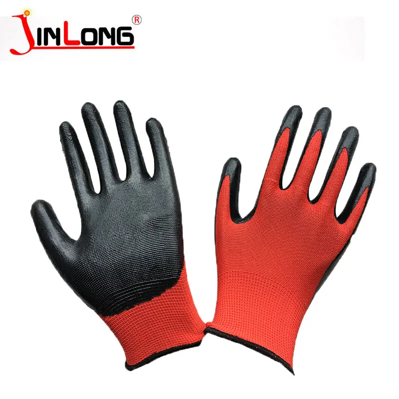 Nitrile nylon work gloves, dipped, wear-resistant working rubber non-slip gloves