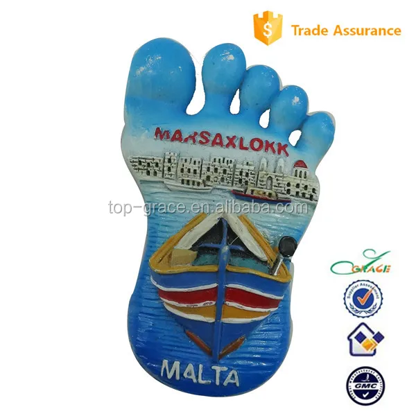Malta resin feet travel refrigerator magnet
