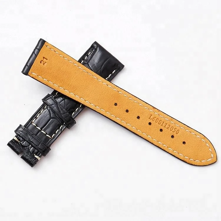 
Handmade white line crocodile leather watch strap bands 12-24mm for longines Master L2. watch 