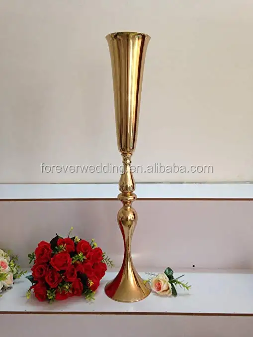 
Floor Vases Decorative Gold Metal Trumpet Table Centerpiece Wedding Aisle Decorations 