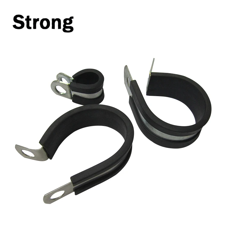 Pipe clamps Pipe Clamp With Rubber With Double Screw And Plastic Sleeve Size:22mm-160mm
