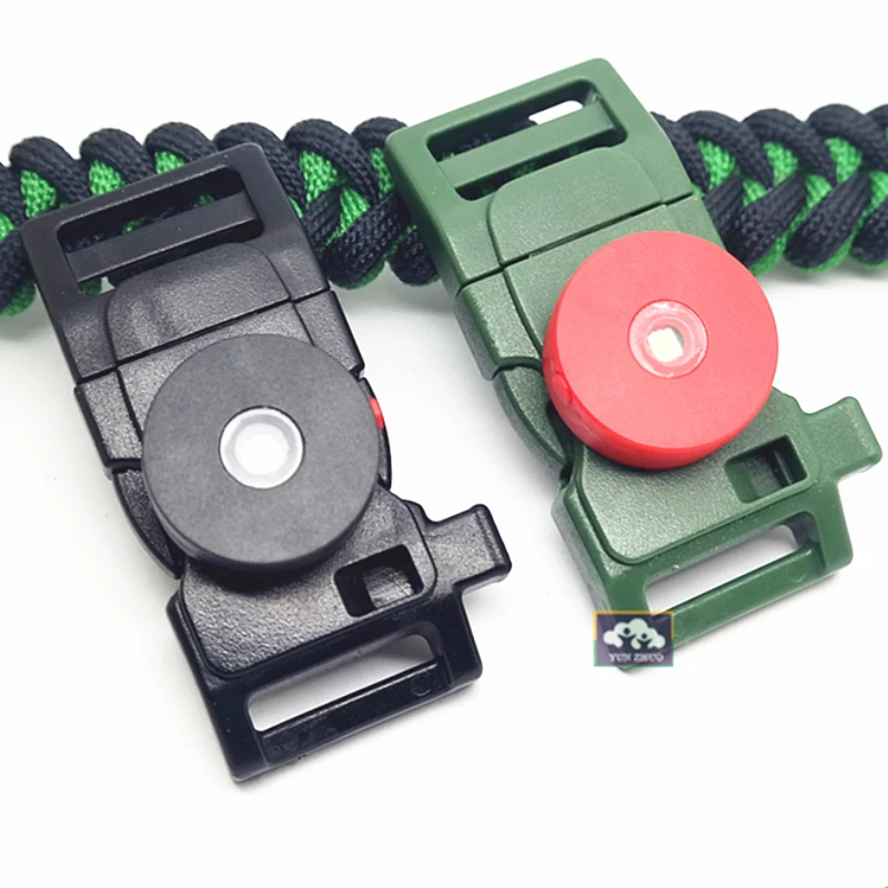 Wholesale flint buckle with whistle fire starter buckle paracord whistle buckle