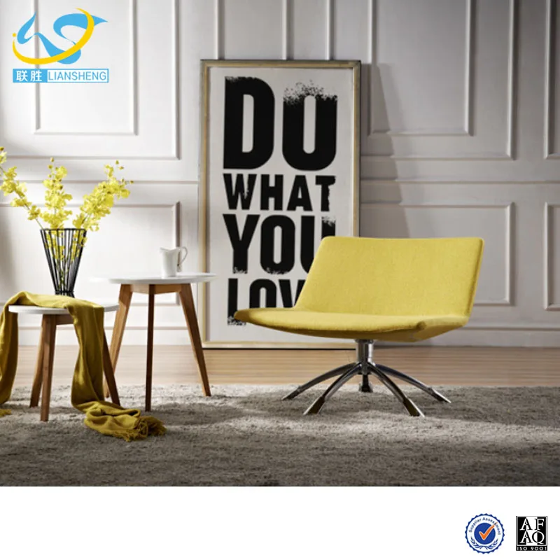 Simple design oversized yellow restaurant furniture chairs revolving chair for sale