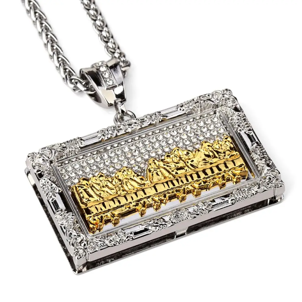 The last supper, Jesus necklace pendant, high quality thick 18 k gold plating hip hop jewelry YSS984