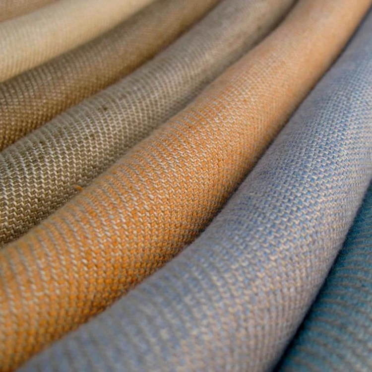 Custom digital printed 100% polyester linen look fabric