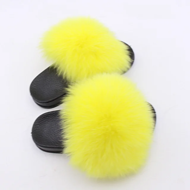 
2020 New Design Most Popular Hot Sale Flat Fur Slide Sandal For children 