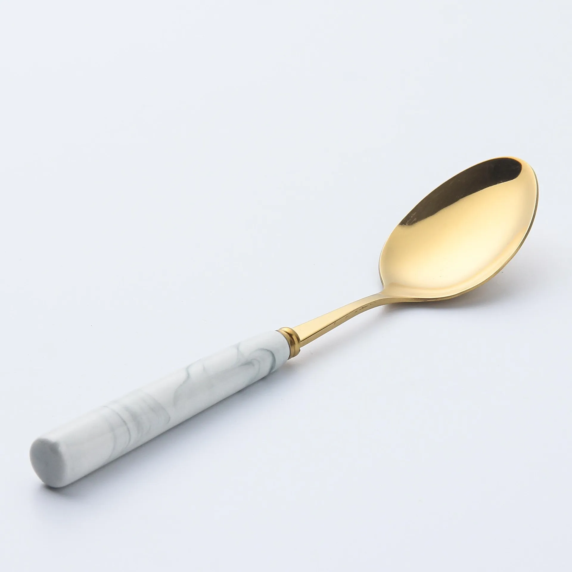 Gray red marble Ceramic Handle  Stainless Steel main knife fork Spoons flatware cutlery Sets