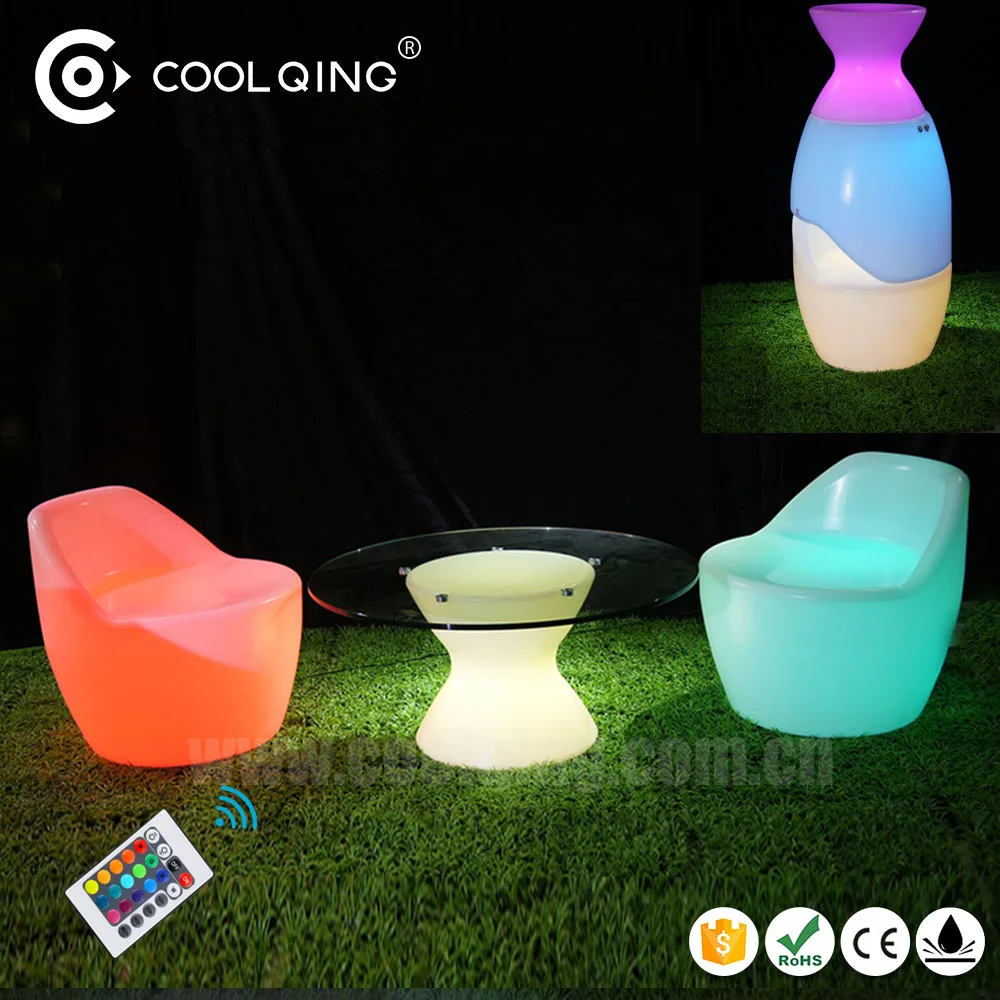 Durable Fancy 16 color changing glow illuminated light up LED furniture sofa chair table for event club