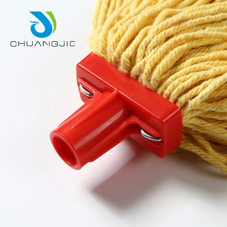 Detachable cotton polyester wet mop head for hotel