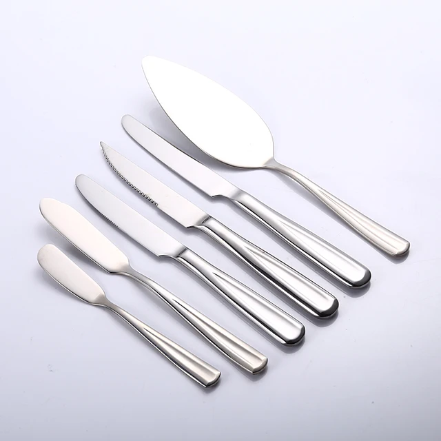 
high quality flatware dinner knives customized with logo cutlery knives stainless steel tableware knives 