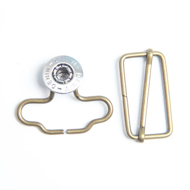 35mm width metal suspender buckle and slider for jeans 	metal buckles for shoes