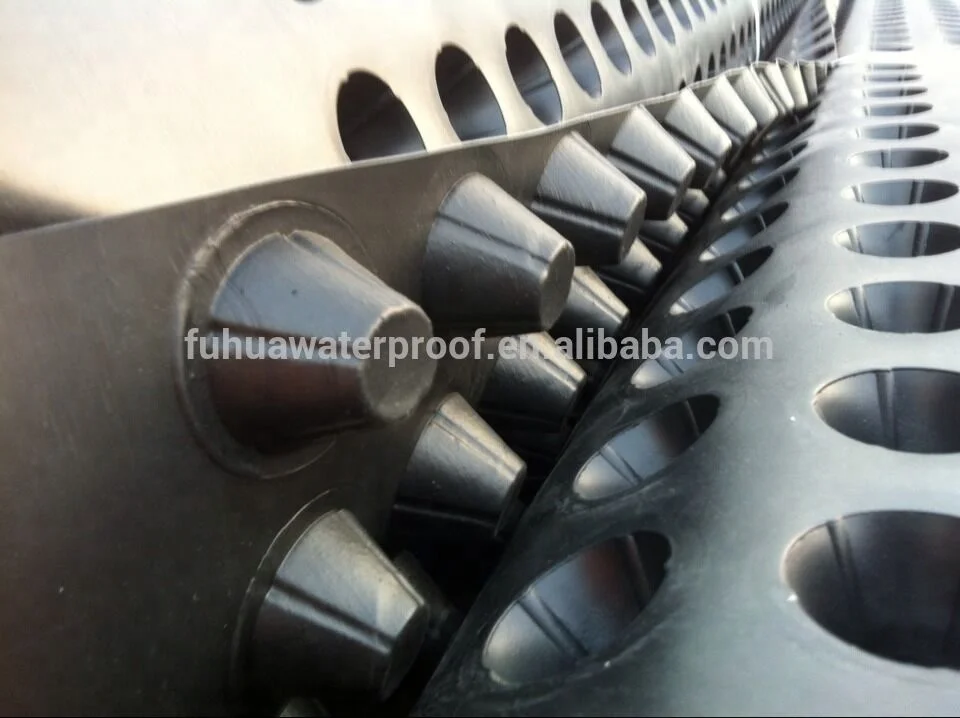 0.6mm thickness 20mm dimple height HDPE drainage plastic waterproof sheet