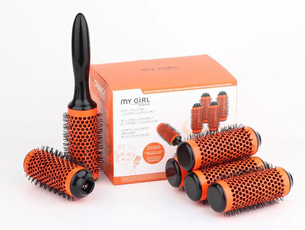 MY GIRL round barrel Anti-Static ceramic hair brush Set