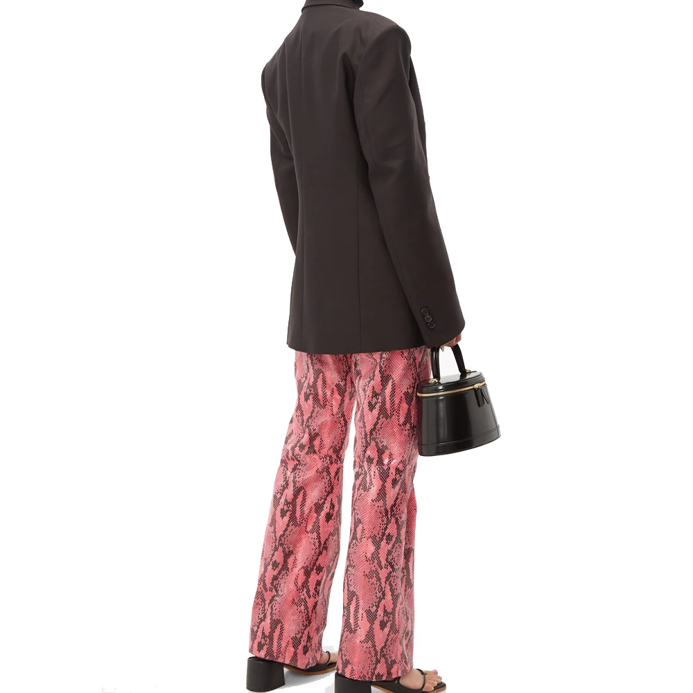 Snake Printed Pants Women Autumn Fashion Jeans Trousers mid Waisted pantalones de mujer