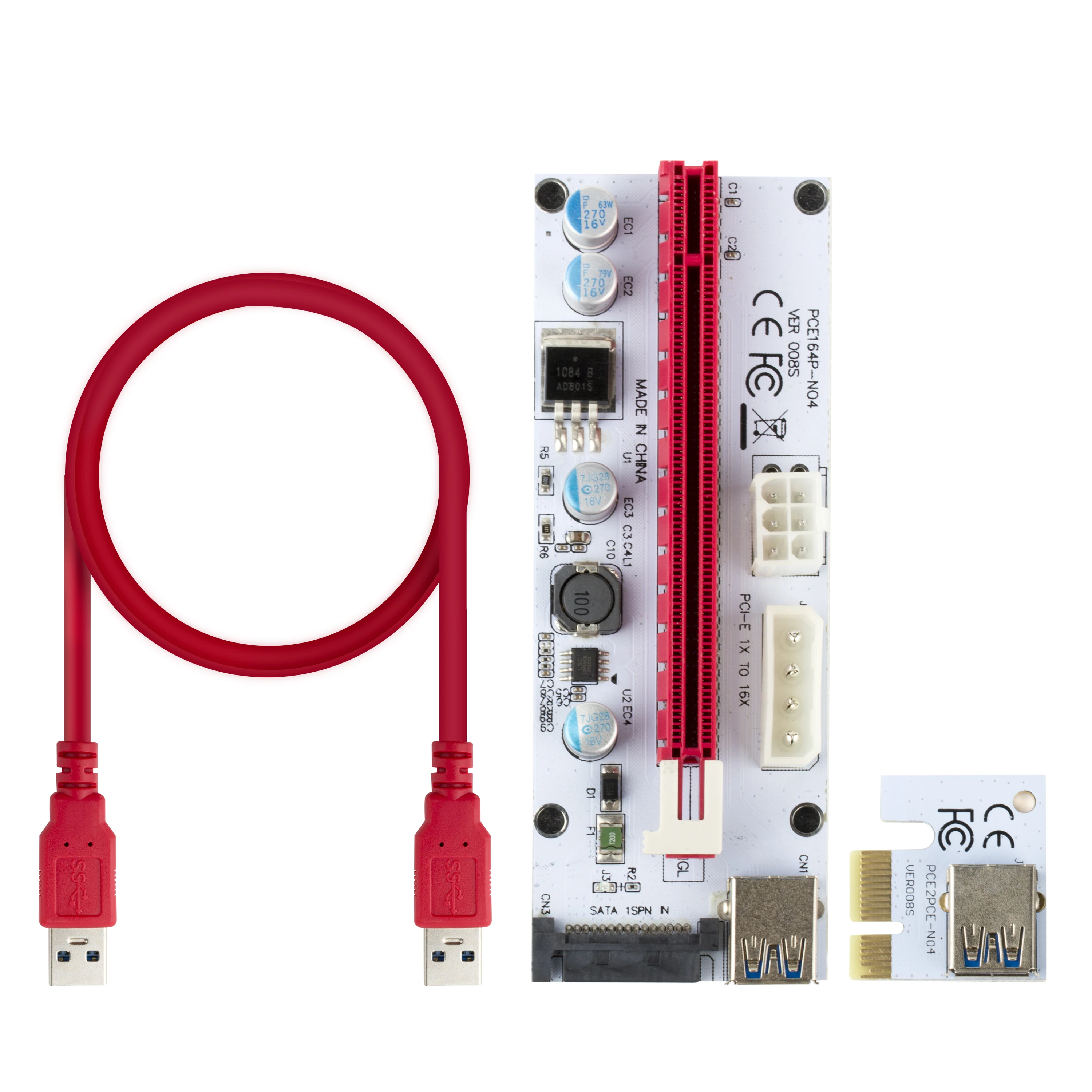 1 до 4 riser pci-e x1 x16 riser card molex КАБЕЛЬ