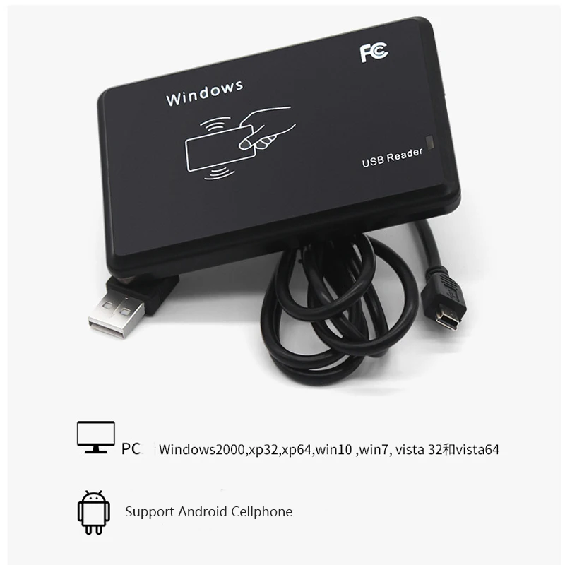  R20C 13 56 МГц большой радиус действия USB интерфейс Настольный RFID считыватель nfc карт IC