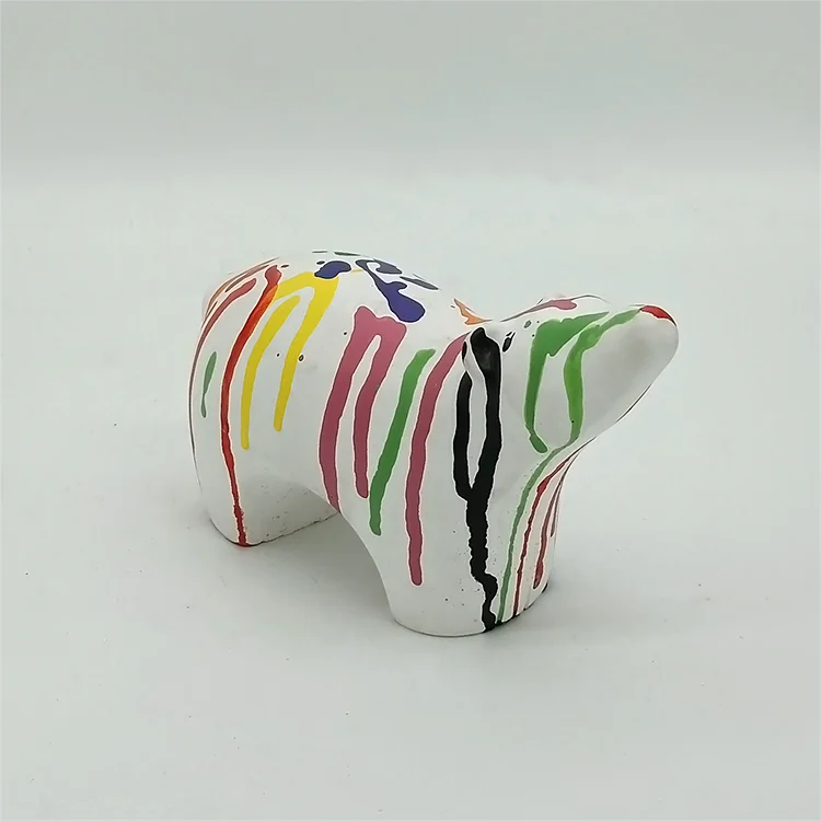 
Creative handpainted colorful animal statue table decor polar bear statue 