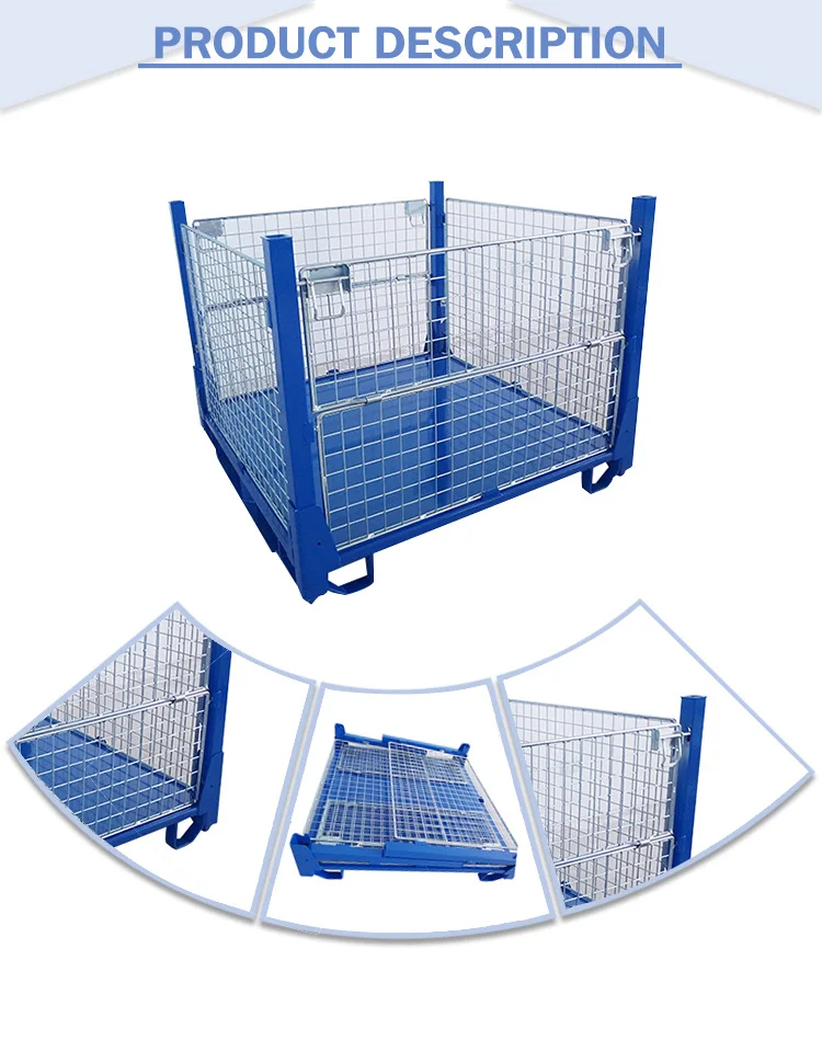 Quality Guarantee European Type Wire Container Pallet Cage Stillages Steel Mesh Box