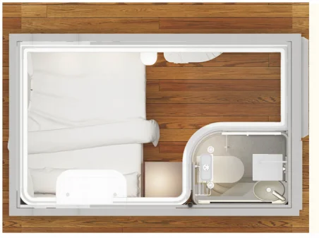 3750 Compact and luxury modularly prefabricated sleep box capsule hotel business queen bed room
