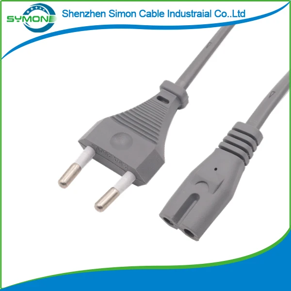 
High-quality Euro gray 2PIN Power Cord 220v AC Power Cable for PS4 radio 
