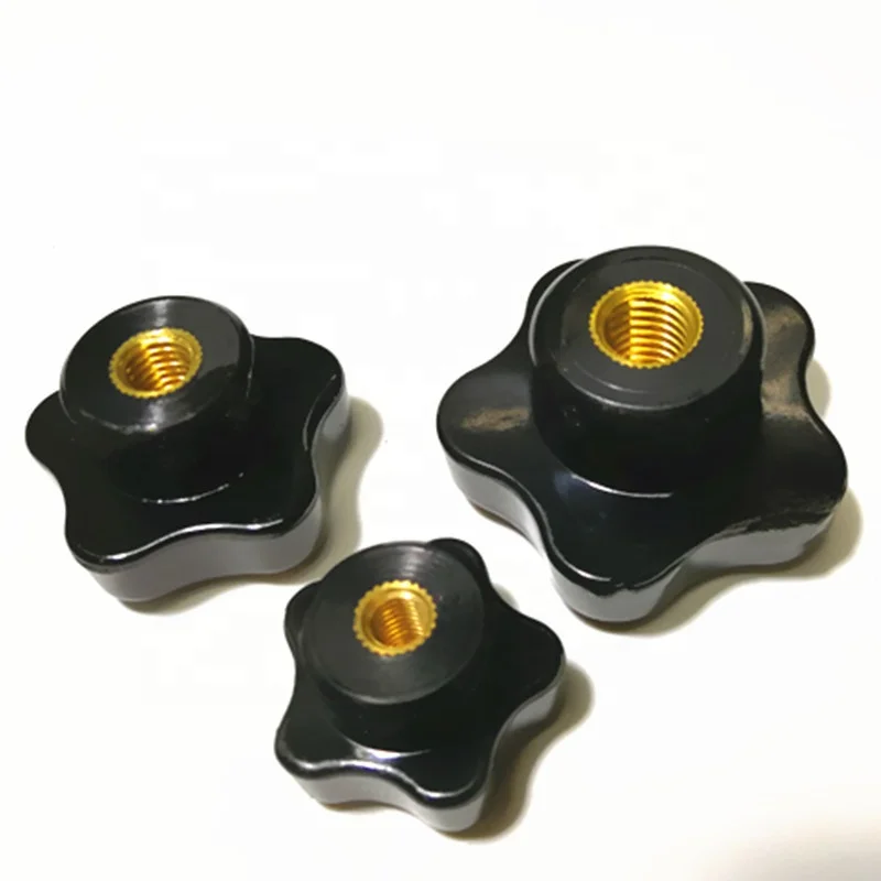 phenolic resin bakelite plastic 5 star lobed 5/16-18 thread handle knobs