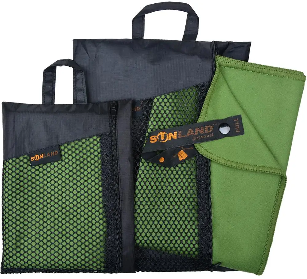 Sunland Microfiber Towel Camping Sand Free Beach Towel Bag