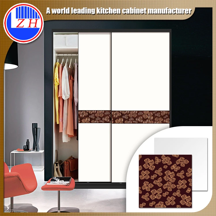 Korean supper matt wardrobe PETG sliding doors with mirror inside