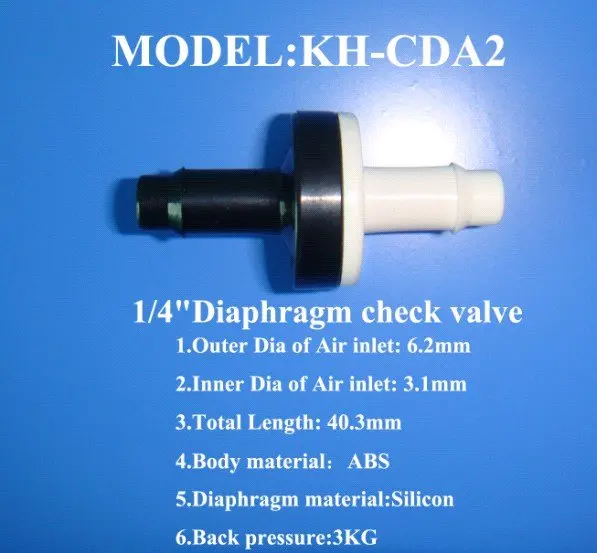 ABS 1/4' white and black plastic check valve mini check valve silicone check valve