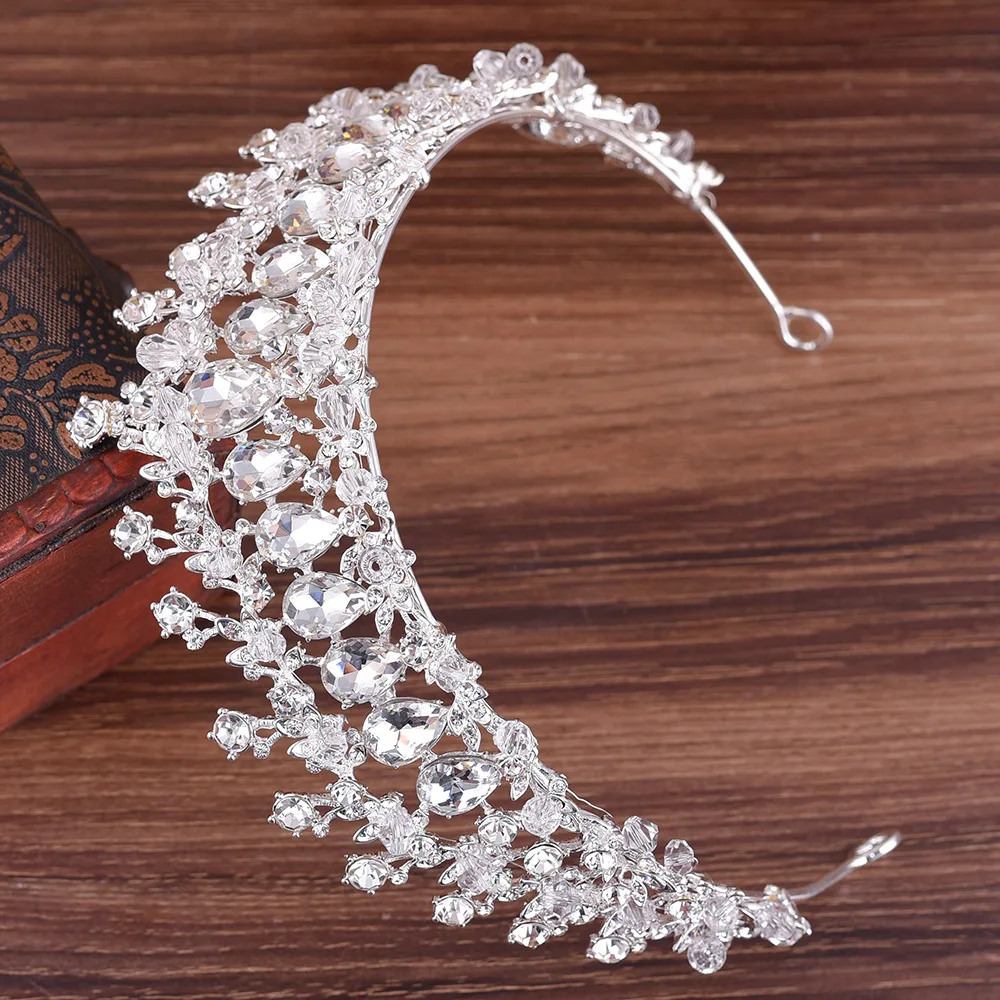 Rhinestone Beaded tiara handmade bridal headband wedding hair accessories