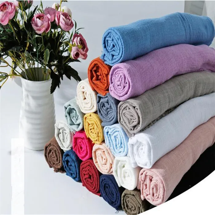 Однотонная окрашенная льняная хлопчатобумажная ткань, цветная тонкая ткань, низкая цена