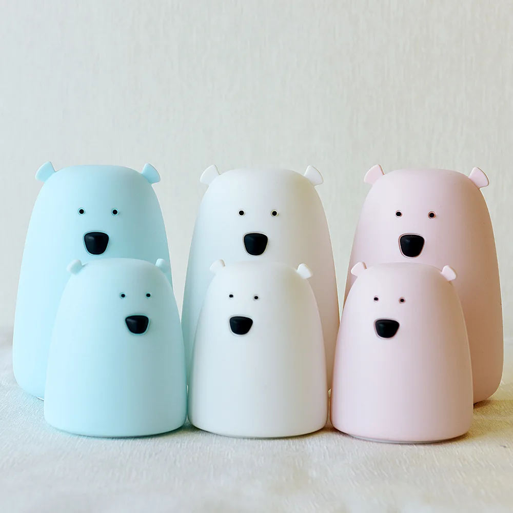 Cartoon Lauco Cute Bear,Silicone Multicolor USB Rechargeable Soft Nursery  Night Light for Baby Kids Toddler Boys Girls
