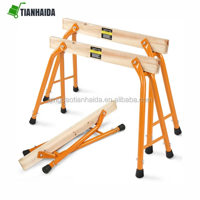 caballetes metalicos regulables Telescopic Workbench Folding Saw Horse Adjustable wood Sawhorse