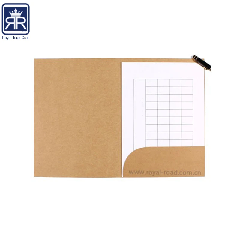 Logo Custom Size Made Kraft Paper file folder with clip and flap