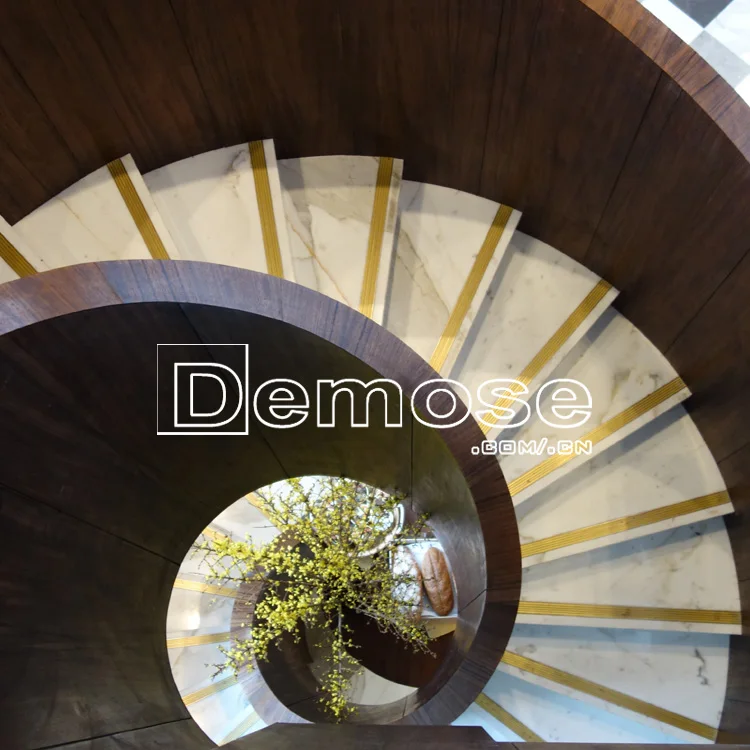 
marble stair glass rialing shopping mall spiral staircase design 