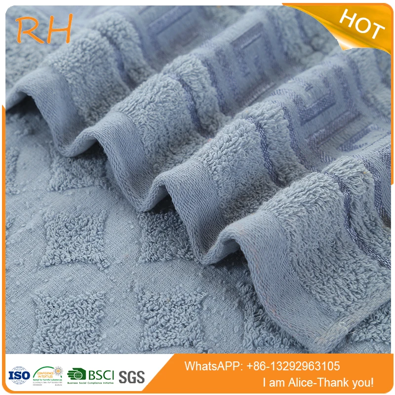 Gaoyang Ruihe Textile factory great wall jacquard commercial cotton bath towel for Middle east market