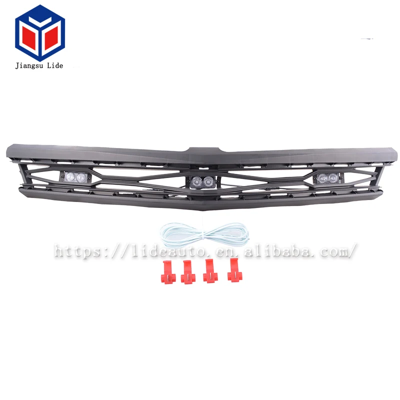 Car Front Grille With Red Led Light For 2016-2017 Chevy Camaro SS