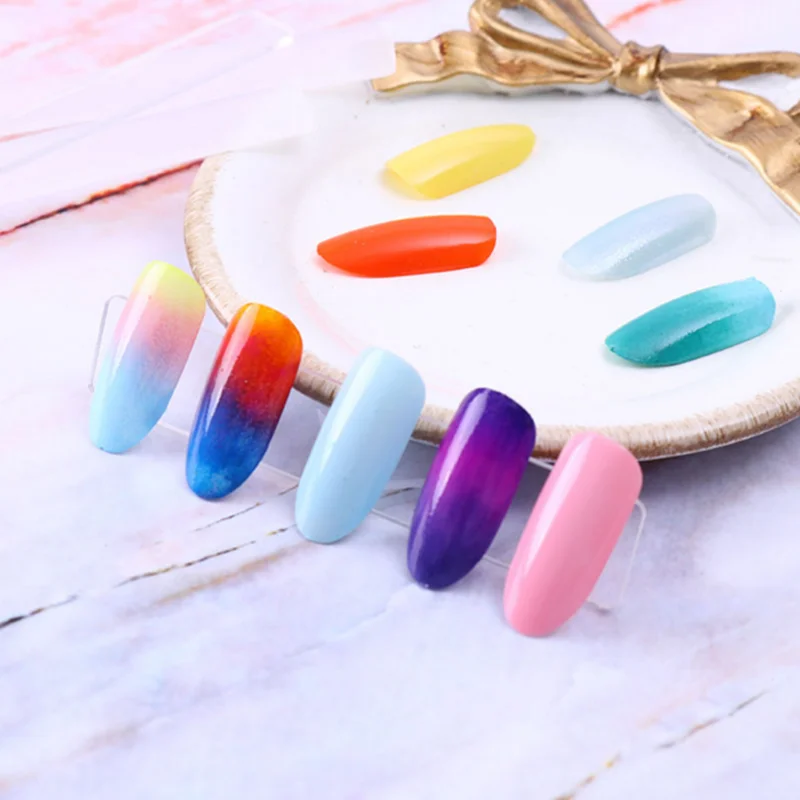 Clear False Nail Tips Stand Holder Tool Acrylic Nail Polish Display with Protective Film