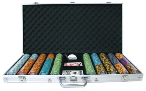 NEW 750 Pc Monte Carlo 14 Gram Clay Poker Chips Set With Aluminum Case