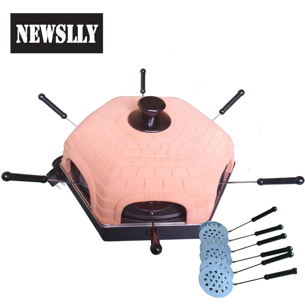 Home pizza oven Kitchen Appliance Ceramic cover Electric 6person pizza oven