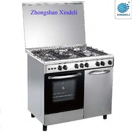 free standing gas oven with gas tank of Inox body