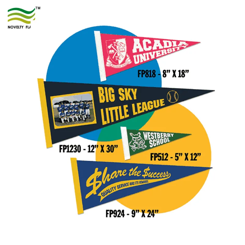 Custom Hanging Banner Felt Pennant Triangle Flags Custom pennant