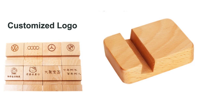 Custom wooden mobile phone docking stand holder