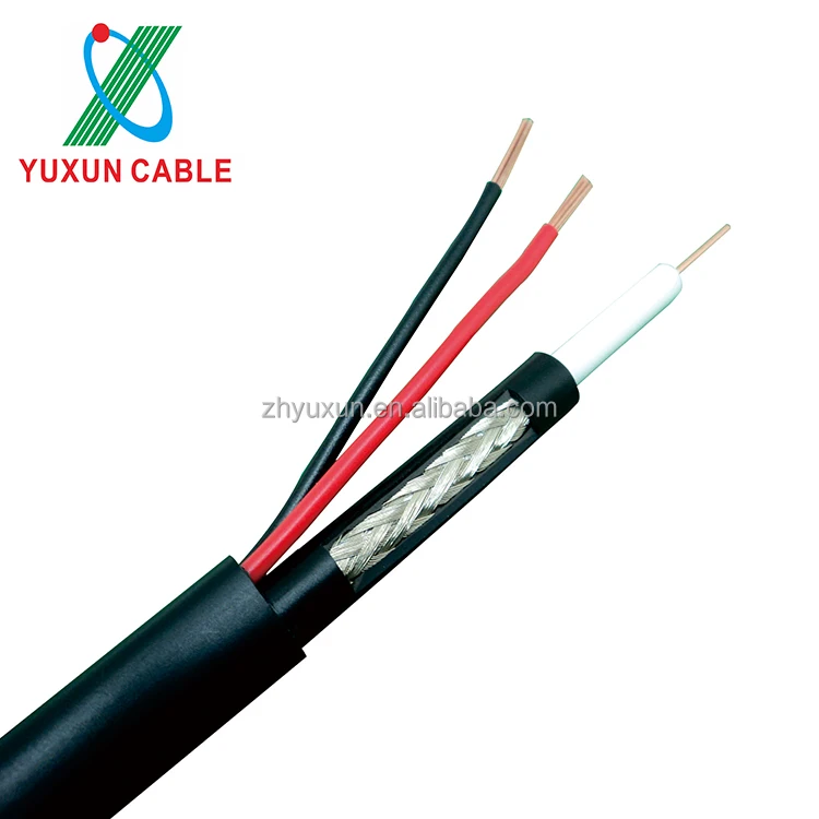 Yuxun Горячие продажи цена завода 75 Ом RG59 с блоком видеонаблюдения коаксиальный кабель