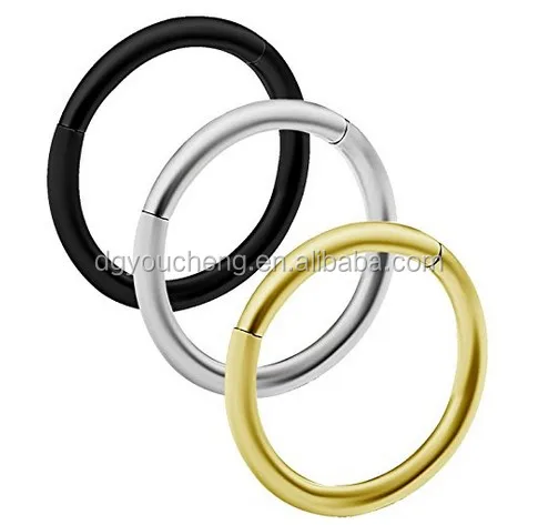 18g Hinged Segment Ring Septum Seamless Clicker Hoop Cartilage Nose Lip Ear Tragus Helix