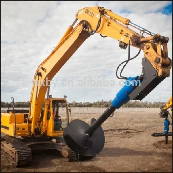 Hydraulic auger earth drill digger concrete helical pile driver excavator attachment solar pile driver screw pile ground drill
